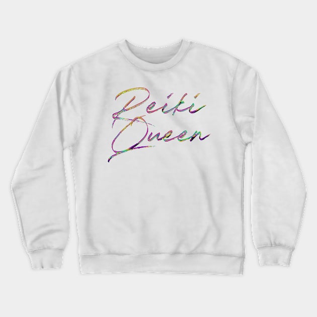 Reiki Queen / Retro Typography Design Crewneck Sweatshirt by DankFutura
